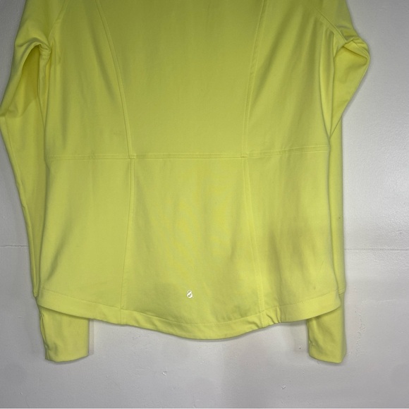 Lou & Grey Long Sleeve Zip Up Women’s Small Neon Yellow Spandex Athletic Sweater - Picture 11 of 15
